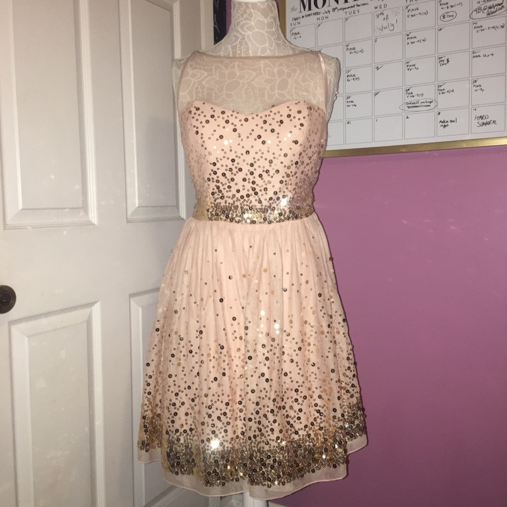 Pink and gold sequin dress! Juniors size 13!